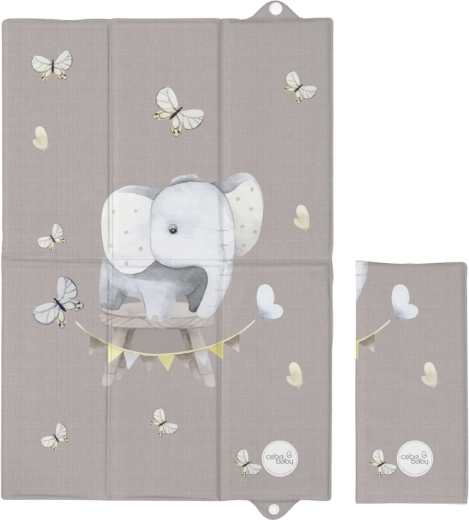 Ceba Baby reis-opvouwbaar verschoonmatje 60 × 40 cm basic little elephant