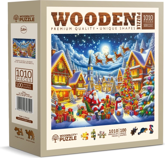 Houten puzzel Santa’s feestelijke reis