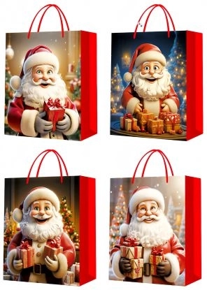 Cadeautas met feestelijk motief, formaat L