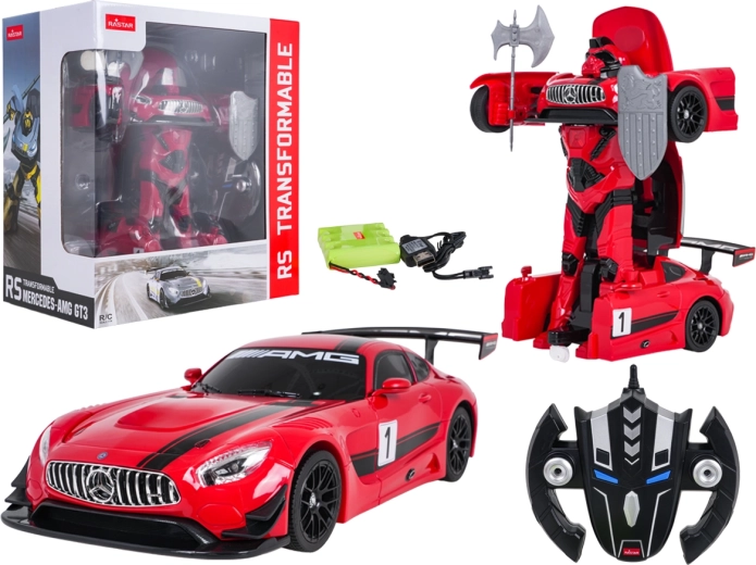 Op afstand bestuurbare auto en robot 2-in-1 Mercedes-AMG GT3 RASTAR, rood
