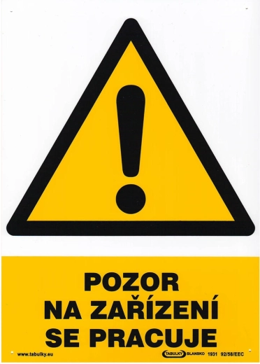 Veiligheidsbord LET OP, ER WORDT AAN DE INSTALLATIE GEWERKT A4 kunststof