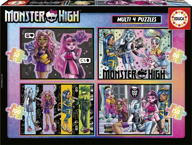 EDUCA Puzzel Monster High 4-in-1 (50, 80, 100, 150 stukjes)