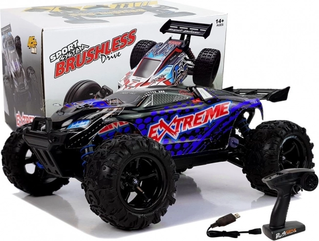 RC auto 1:18 off-road 4x4 blauw ENOZE, snelheid 45 km/u