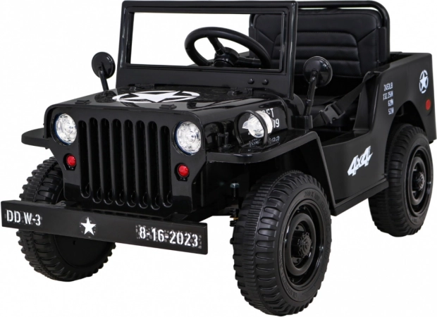 Retro militair kinderautootje 4x4, zwart