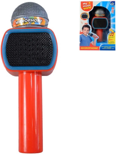 Kinderkaraokemicrofoon met LED-licht op batterijen rood - 1 stuk