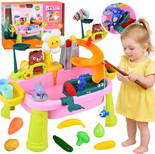 Grote watertafel voor kinderen met glijbaan en 40 accessoires