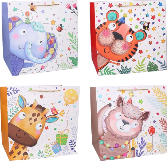 Cadeautas XL voor kinderen 36 × 54 × 30 cm – dierenmotieven