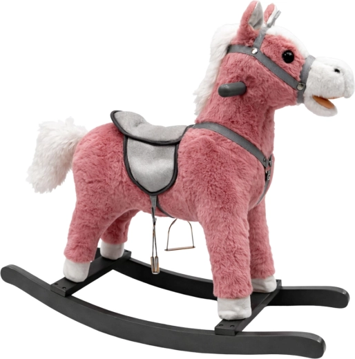 Roze hobbelpaard met geluiden 74 cm