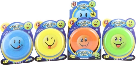 Vliegende schijf met lachend gezicht 19 cm