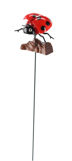 Tuinversiering op stok lieveheersbeestje 50 cm