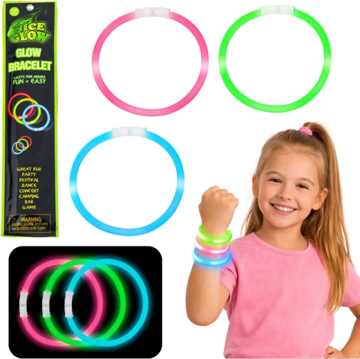 Fluorescerende glowstick-armbanden 3 stuks, 20 cm