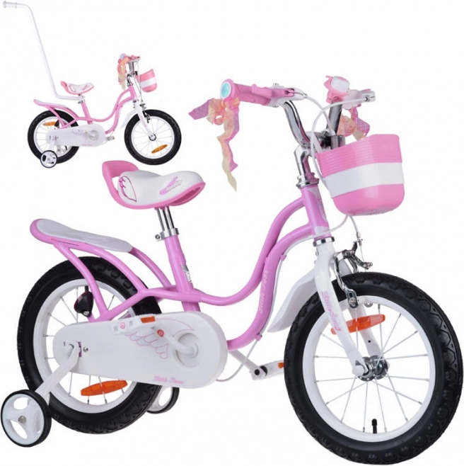 Kinderfiets 14" Little Swan met mandje en zijwieltjes ROYALBABY – Little