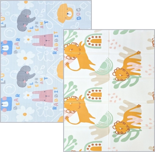 NANNA opvouwbare dubbelzijdige speelmat 200 × 150 cm dieren