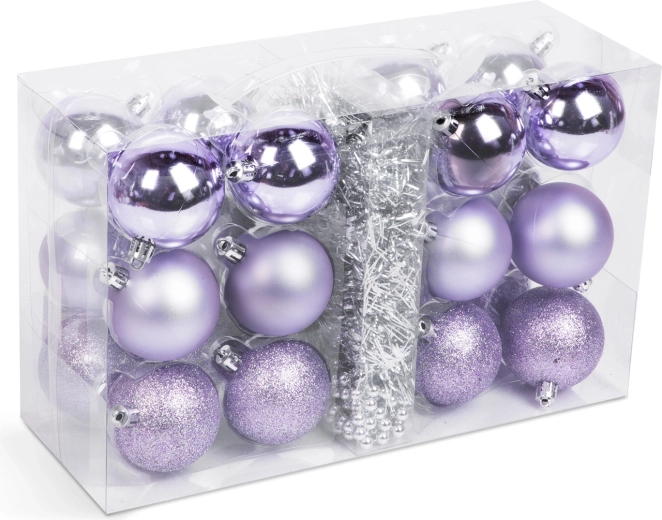Set paarse kerstboomhangers 26 stuks