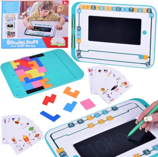 Educatieve set 3-in-1 LCD-schrijfbord en kaarten voor het leren van Engels