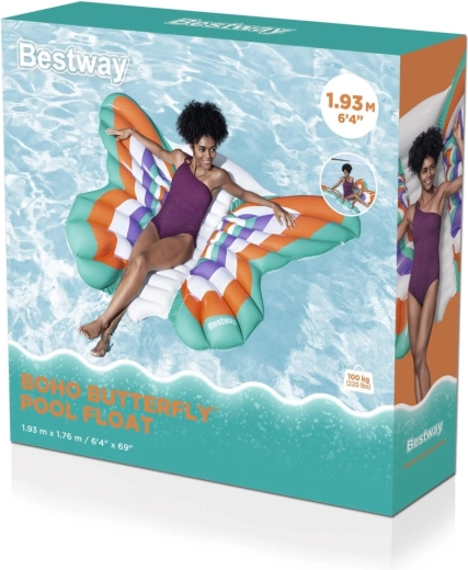 Opblaasbaar drijvend luchtbed vlinder 193 × 176 cm