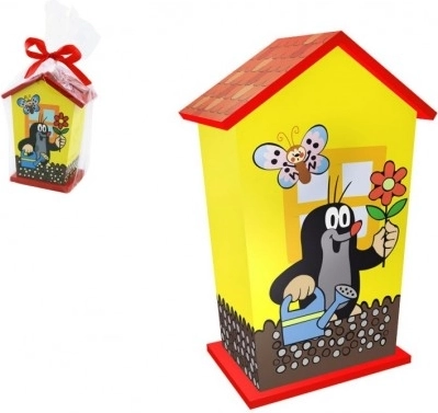 Houten spaarpot met Kleine Mol