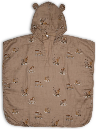 NuuRo Flor mousseline poncho carnival train 3–4 jaar