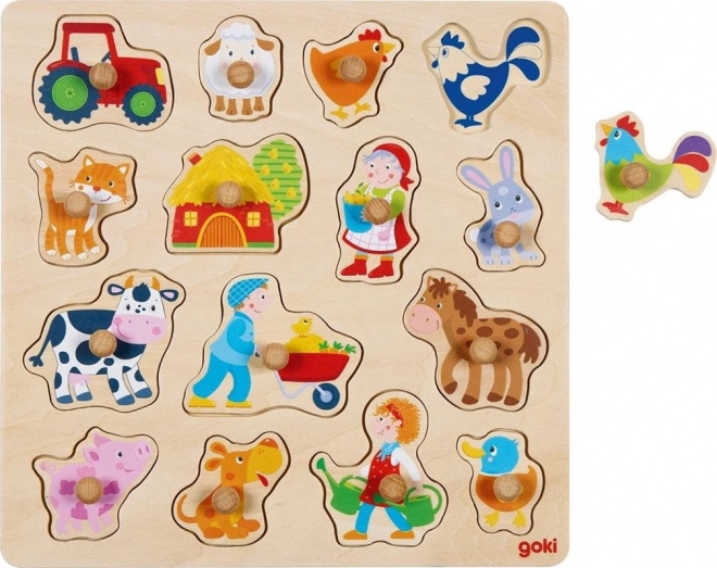 Goki houten inlegpuzzel – leven op de boerderij