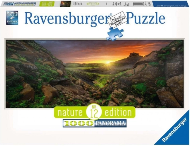 Panoramische puzzel 1000 stukjes IJslandse zonsondergang