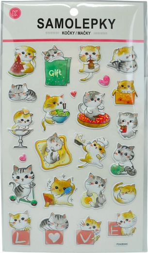 Kattenstickers 24 stuks