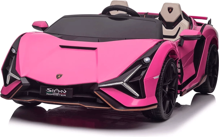 Elektrische kinderauto Qileshi Lamborghini Sian roze, 4 motoren