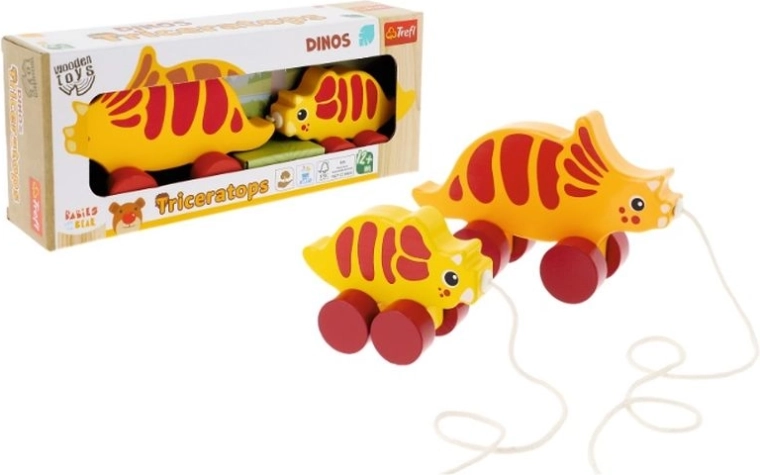 Trefl houten trekfiguur dinosaurussen – Triceratops
