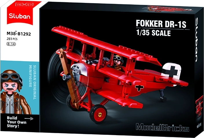 Sluban Model Bricks Driedekker Fokker DR-1