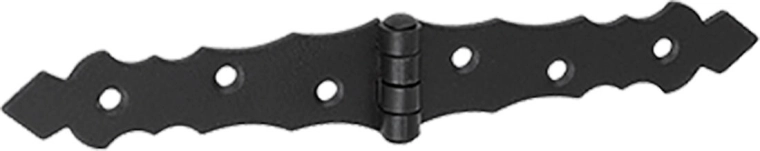 Franse decoratieve scharnier 200 × 34 × 2 mm, zwart