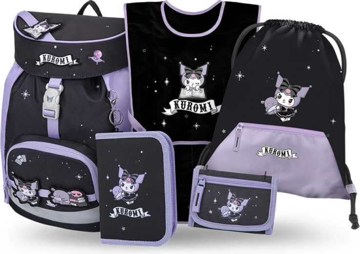 Schoolset Baagl Airy Kuromi Fortune dream – rugzak, etui, gym-/schoenzakje, schort en portemonnee (GRS)