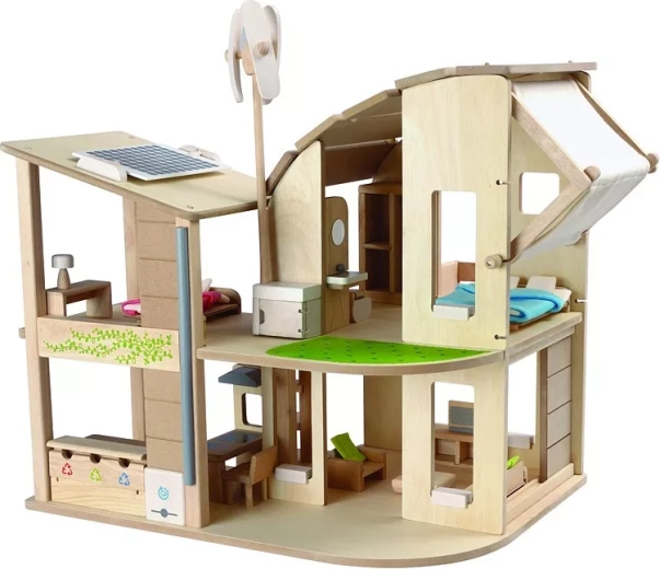 PlanToys ecopoppenhuis met meubels