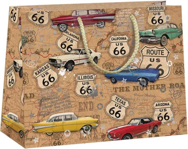 Argus cadeautas Route 66 auto's natur eco friendly - 1 stuk