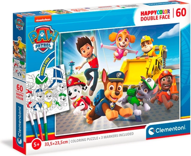 Puzzel 60 stukjes Dubbelzijdig Paw Patrol