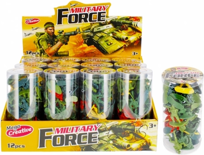 Set plastic soldaatjes Army in een koker (46 stuks)