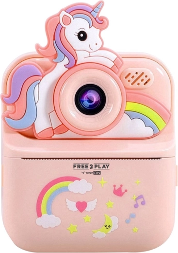 FREEON Free2Play digitale kindercamera met direct printen Unicorn