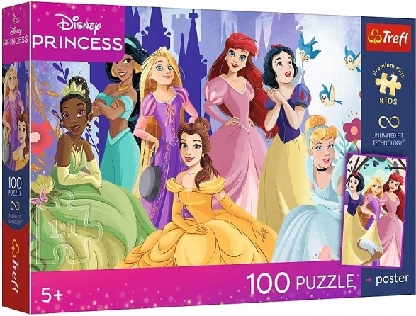 Kinderpuzzel Premium Plus relax met prinsessen 100 stukjes