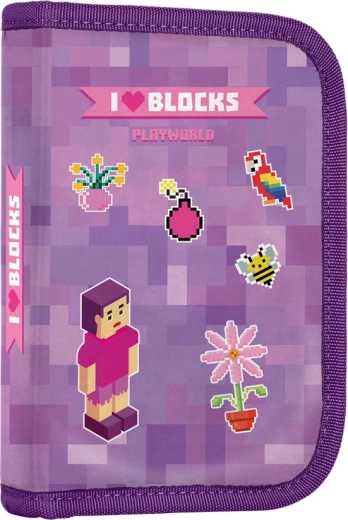 Schooletui met 2 flapjes Playworld Girl, leeg