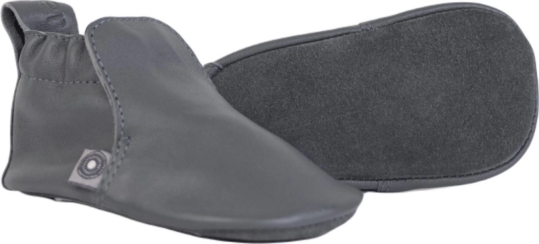 Lodger stepper gunmetal leren slofjes 12–15 maanden