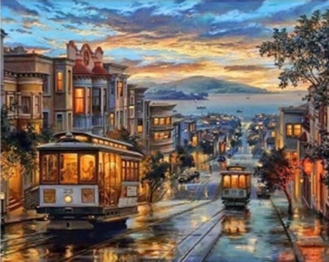 Norimpex schilderen op nummer Trams 40 × 50 cm