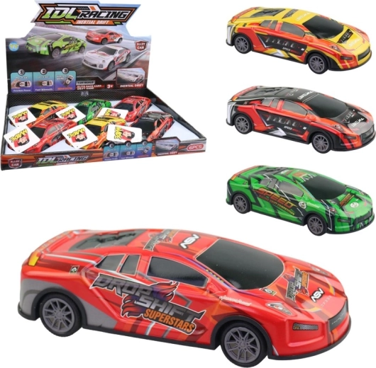 Metalen sportautootjes 17,5 cm – set van 6 stuks in displaybox