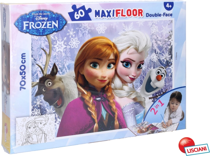 Frozen Puzzel Maxi 60 Elsa en Anna 70x50 cm 2-in-1