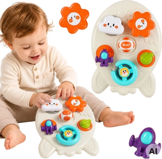 Woopie baby educatief activiteitenpaneel raket 7in1 - 1 stuk