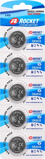 Lithium-knoopcelbatterijen Rocket CR2032 3 V 240 mAh - verpakking van 100 stuks