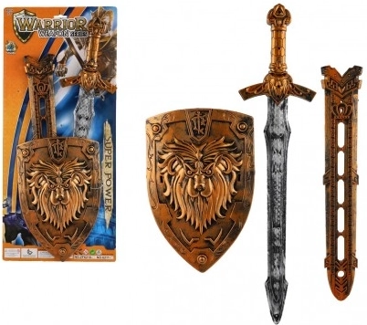 Kinder ridderzwaard met schild en schede 55 cm