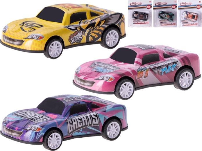 Metalen raceautootje met terugtrekmechanisme 10 cm