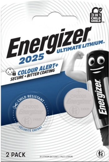 Lithium knoopcelbatterijen CR2025 2 stuks met Color Alert-technologie ENERGIZER Ultimate