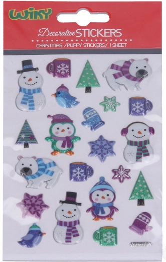 3D kerststickers 19 × 10,5 cm – Kerst