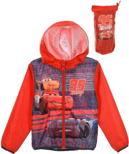 Kinderwindjack Cars met capuchon en tas, rood