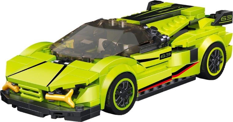 Bouwset groene auto 16,5 cm - 1 stuk