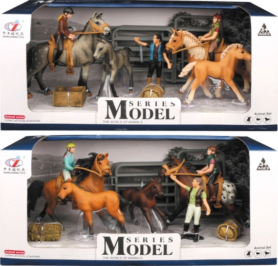 Boerderijdieren – set met paarden, ruiter en accessoires